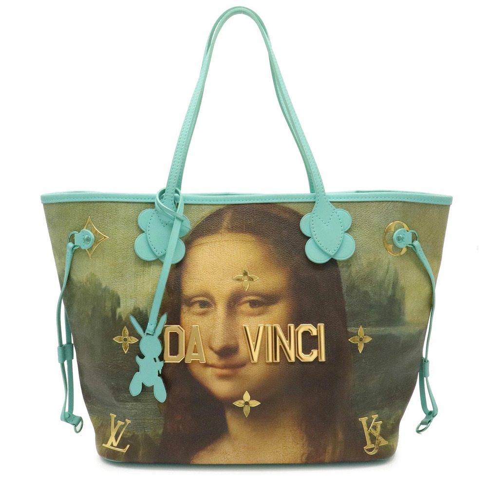 LOUIS VUITTON Masters Collection DA VINCI Neverfull Tote Bag Clutch Turquoise